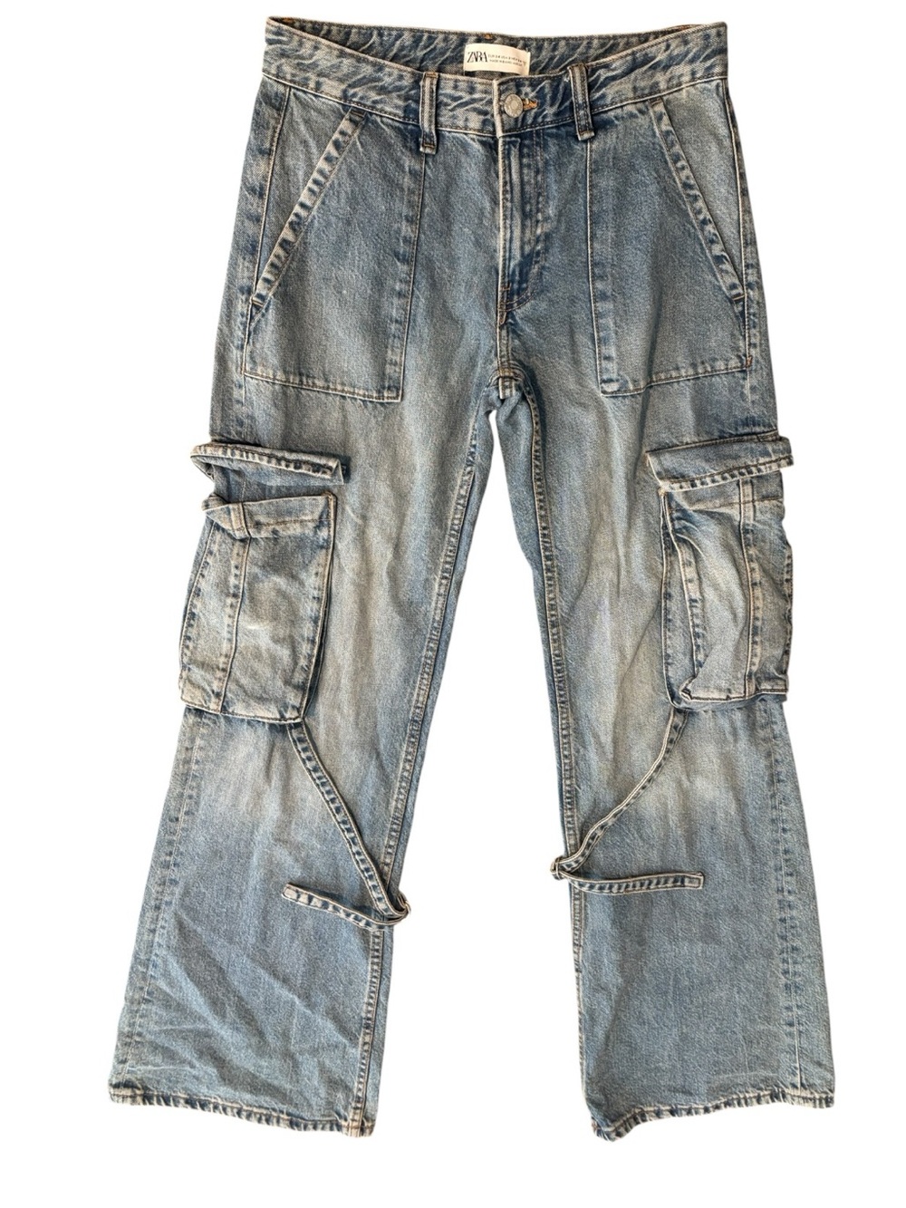 Zara Wide Leg Cargo Jeans - Picture 2 of 5